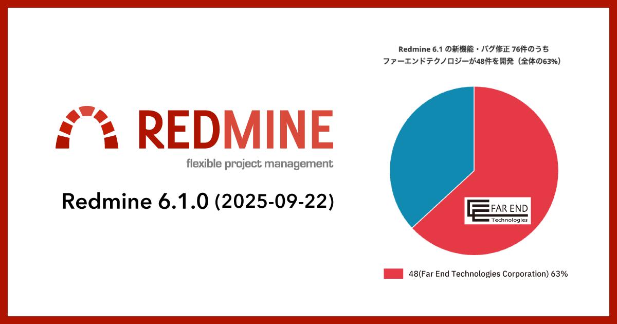 Redmine 6.1.0リリース（2025年9月）ファーエンドテクノロジーによるRedmineへの開発協力