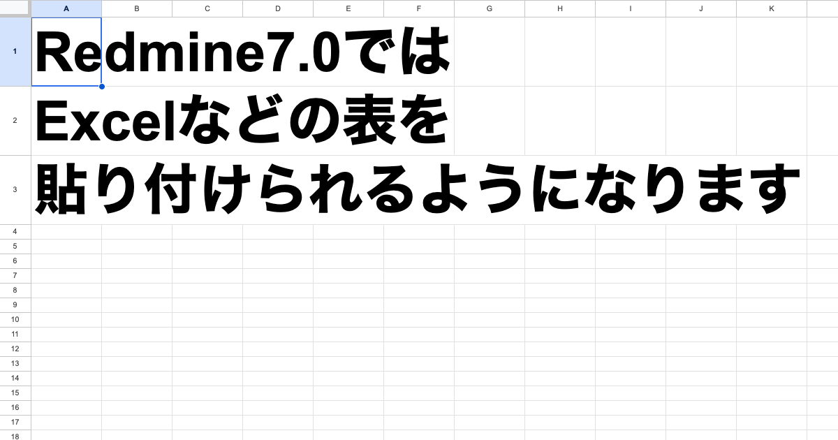 Redmine 7.0ではExcelなどの表を貼り付けられるようになります